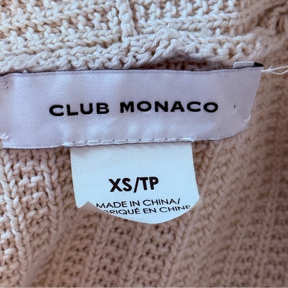 Club Monaco open front knit cardigan long sleeve SZ XS cotton beige - Picture 9 of 9